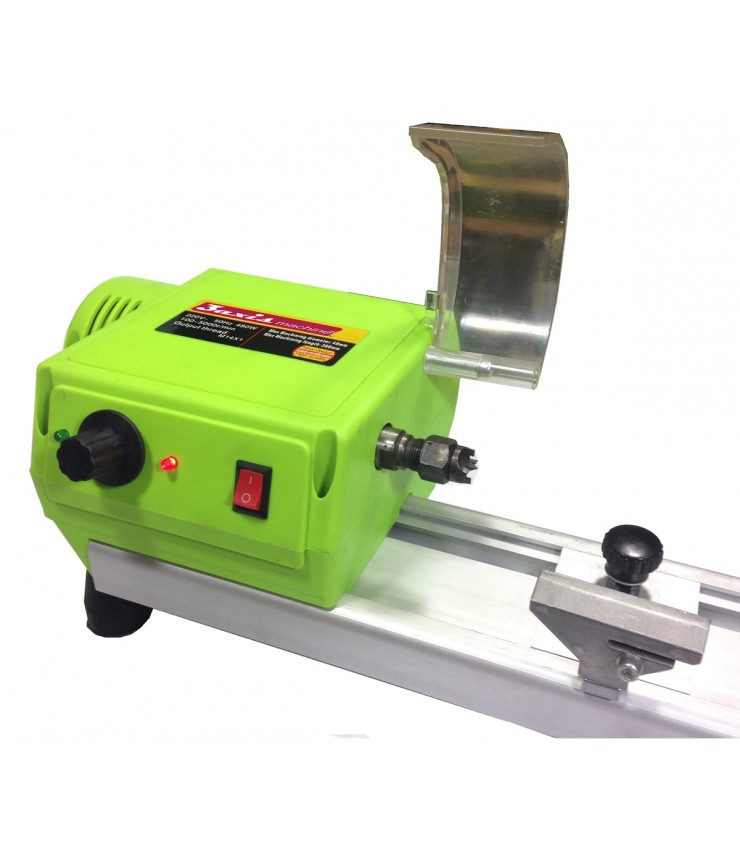 Mini bench wood lathe with variable speed for hobby wood working